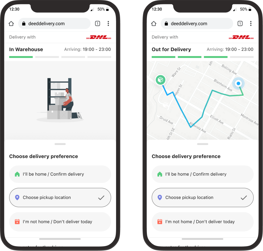 New receiver web tracking screens